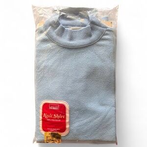 Vintage Montgomery Ward Blue Short Sleeve Turtleneck